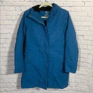 L.L.Bean Womens Winter Warmer Coat Teal Size M Full Zip Minimalist Casual Preppy